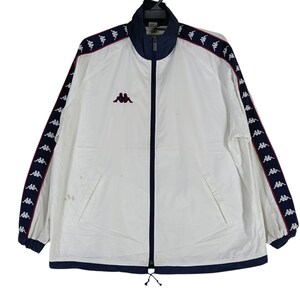Vintage 90's Kappa Side Tape White Medium Windbreaker Kappa