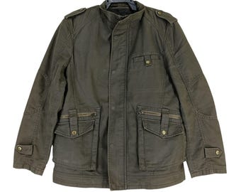 Chaqueta militar táctica de trabajo japonesa vintage PPFM, de algodón, para trabajadores, con múltiples bolsillos y cremallera, talla M