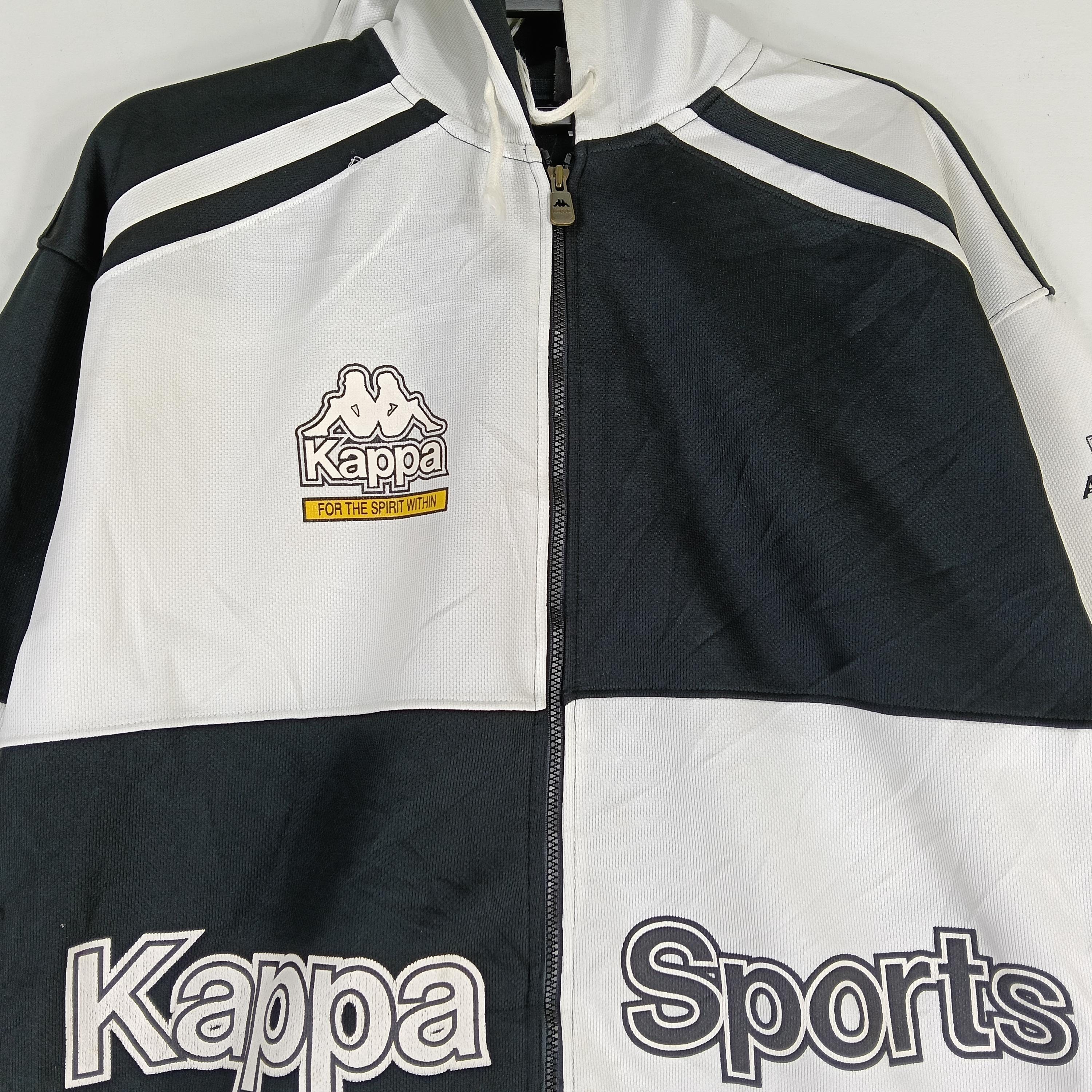 Vintage Kappa Sport Italia Black White Jacket Windbreaker Large