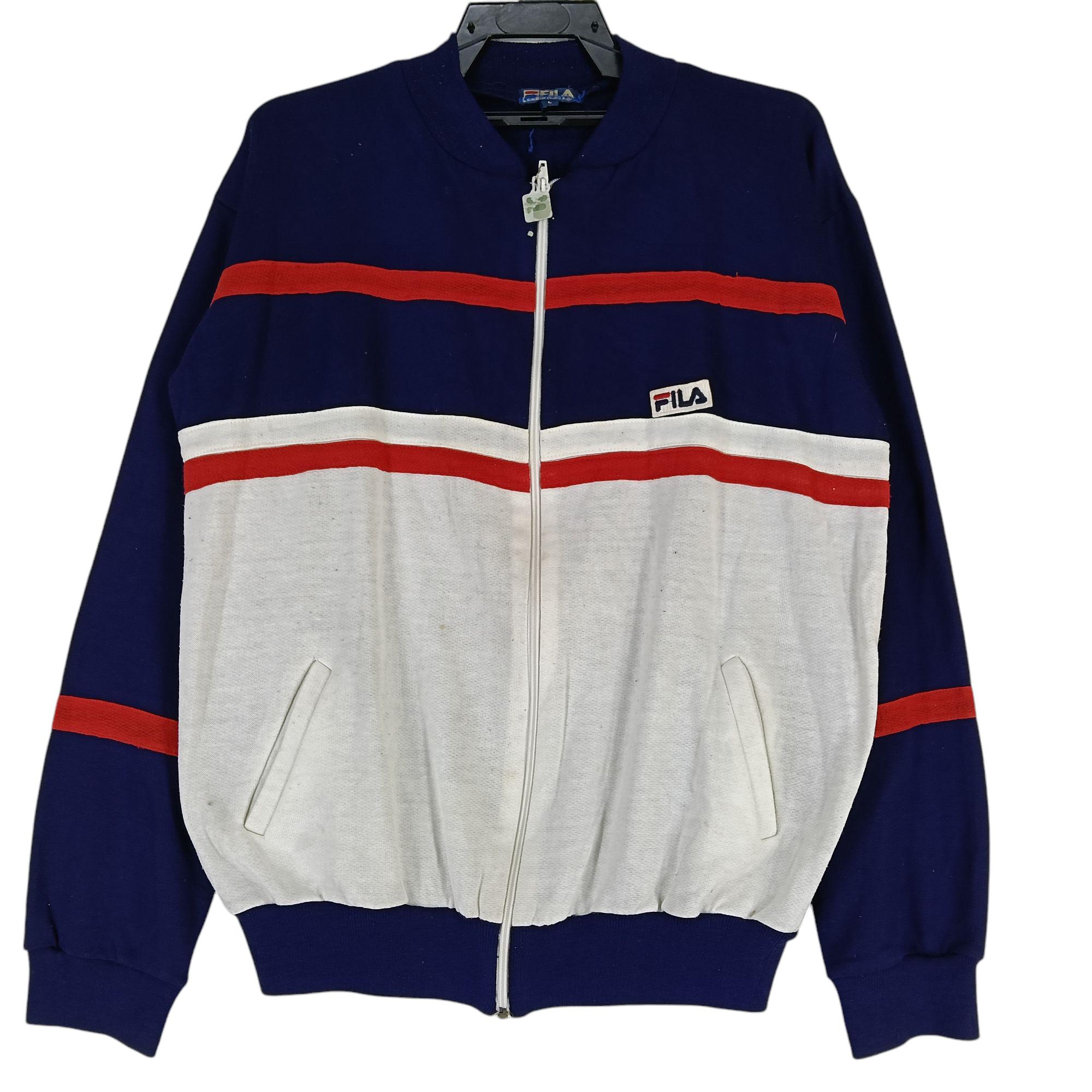 Vintage 90's Fila Biella Italia Blue Multicolour Large Jacket Fila