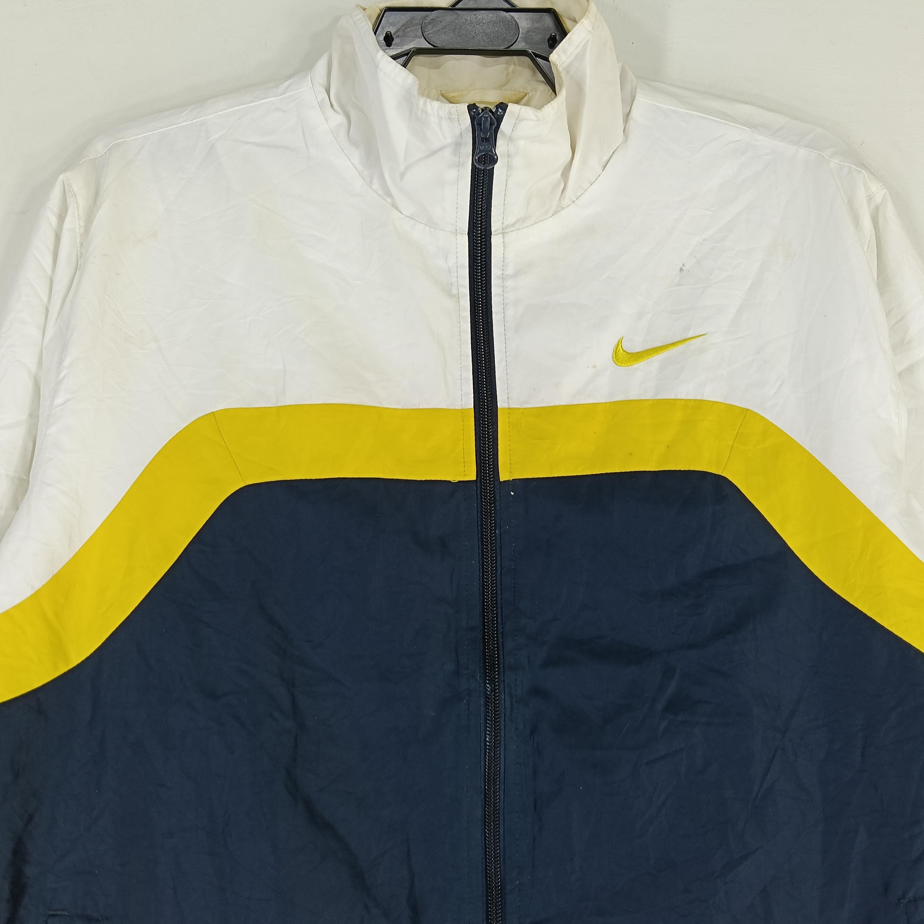 Vintage Y2K Nike Soccer Jacket Medium Nike Sportswear White Blue 