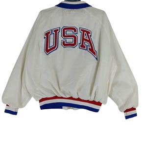Vintage 90's USA Olympic Team White Xlarge Jacket Embroidery