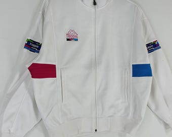 Vintage 90's Kappa White Medium Track Top Jacket Kappa Sportwear