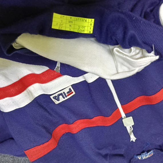 Vintage 90's Fila Biella Italia Blue Multicolour Large Jacket Fila