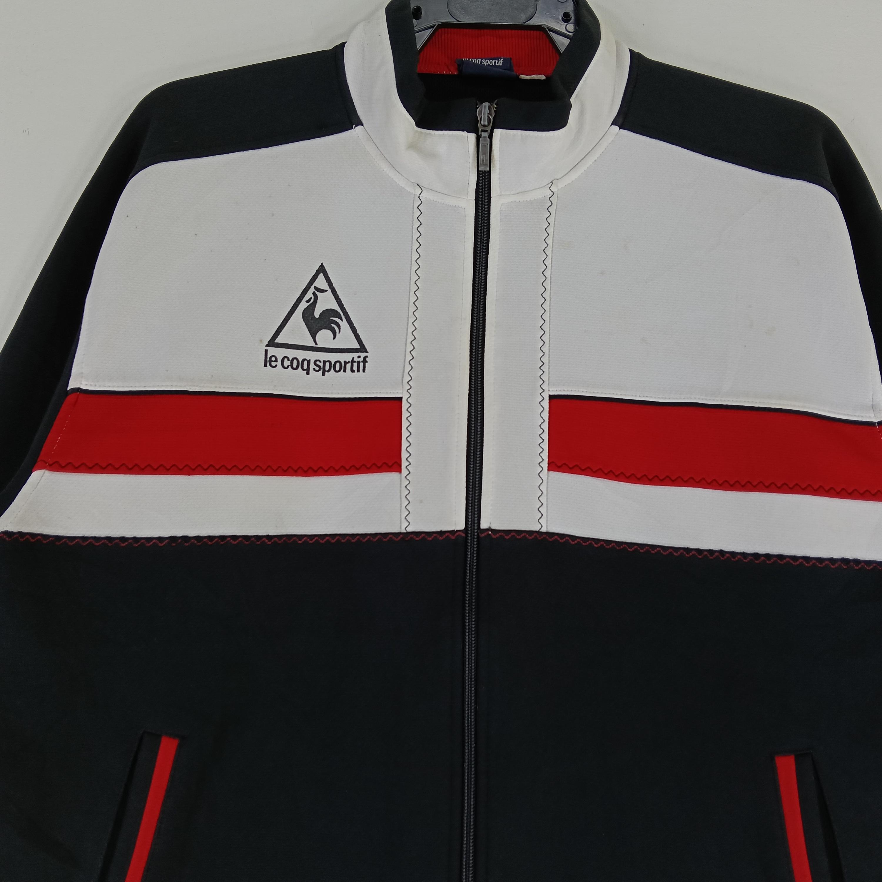 Vintage Le Coq Sportif Black Colorblock Track Top Jacket Large Le