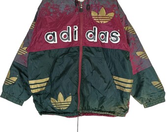 Survêtement Vintage Adidas Firebird Series - Taille L, Couleur Néo Rouge Et Noir, Années Y2K - Occasion Très Bon état