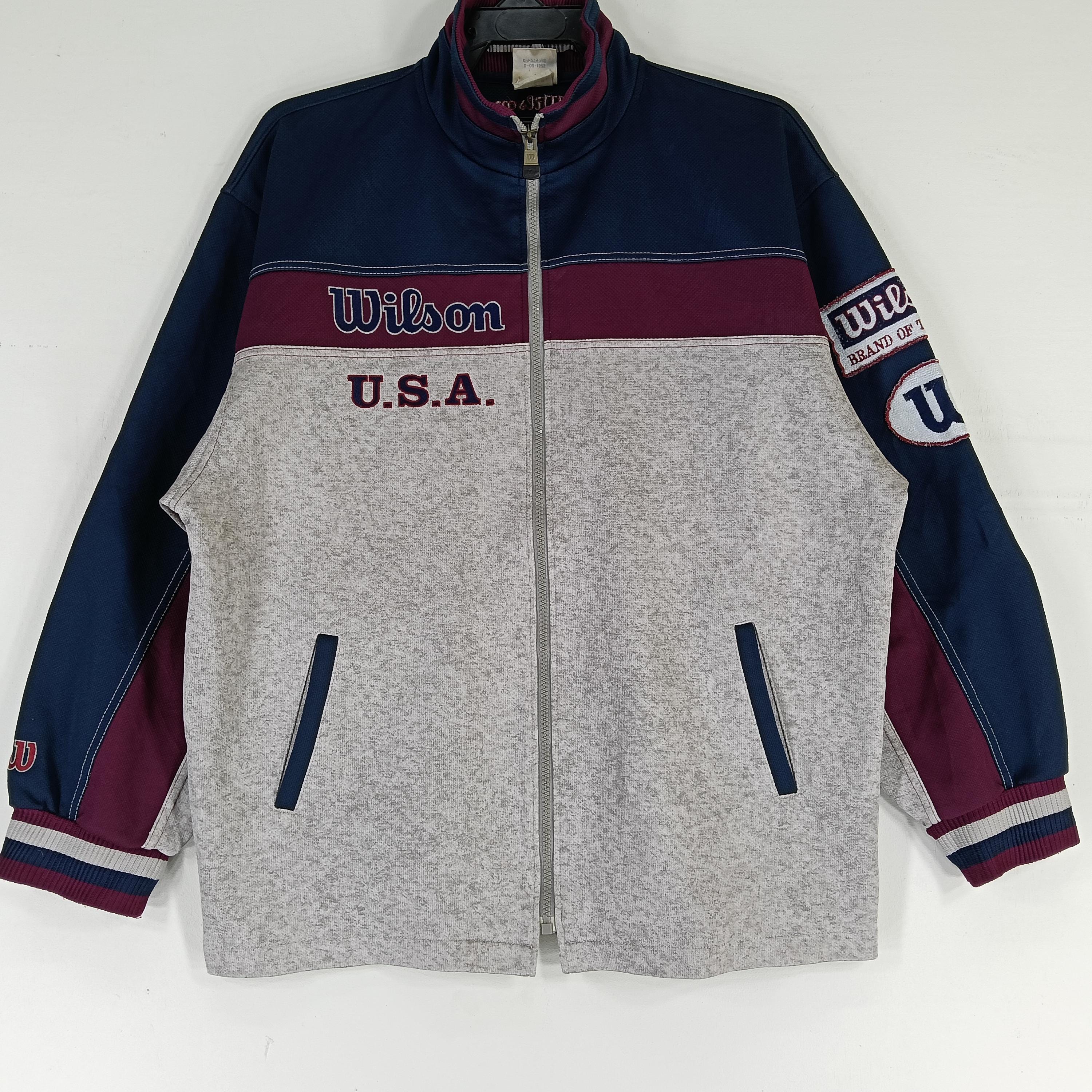 Vintage 90's Wilson Usa Track Top Multicolor Large Jacket Wilson