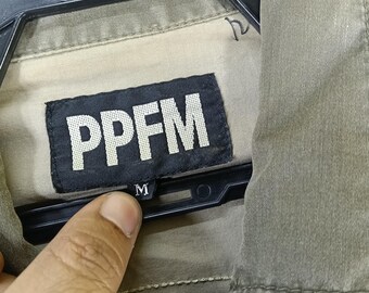 Vintage PPFM Japanese Brand Army Medium Green Jacket PPFM Zipper