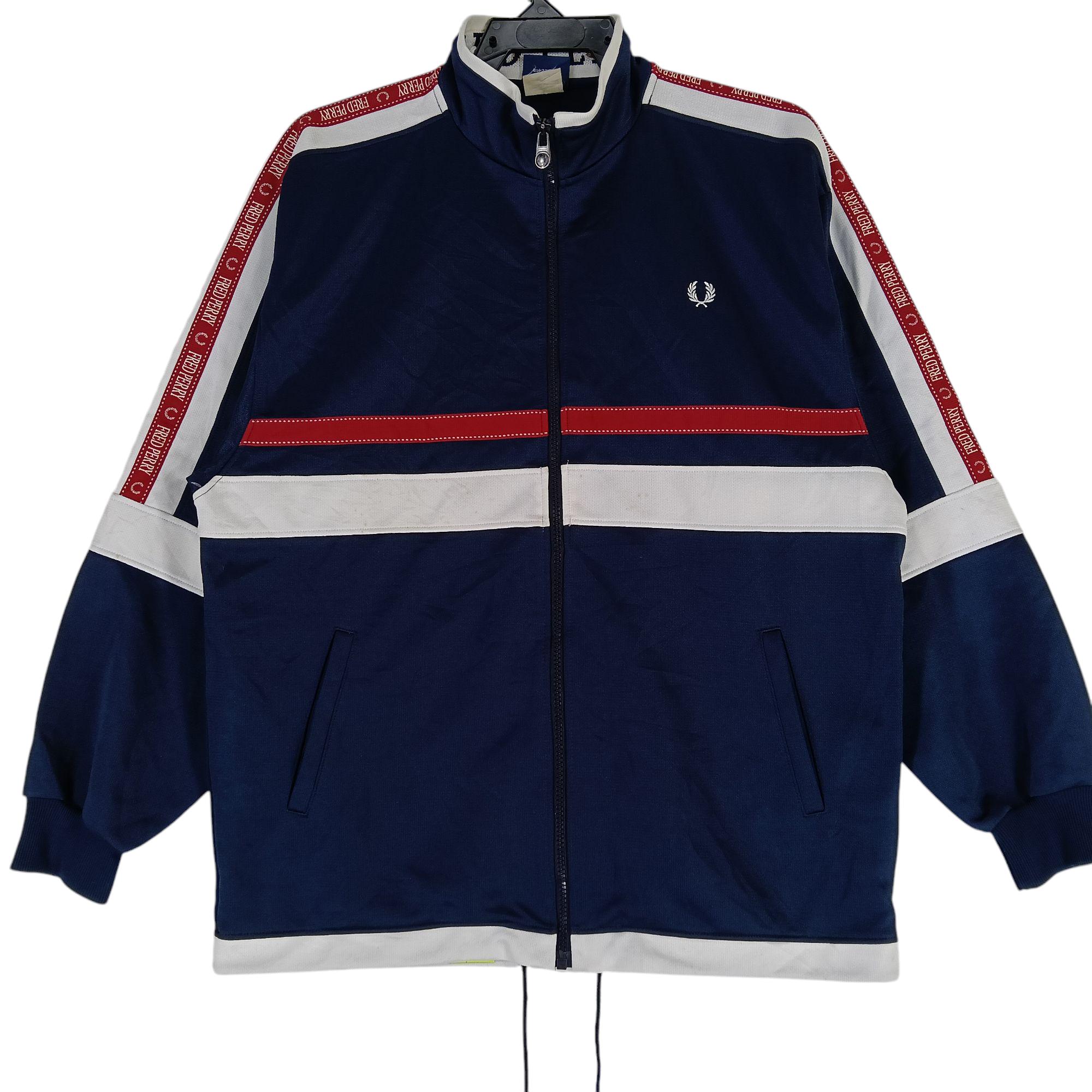 Vintage 90's Fred Perry Navy Blue Multicolor Large Jacket Fred