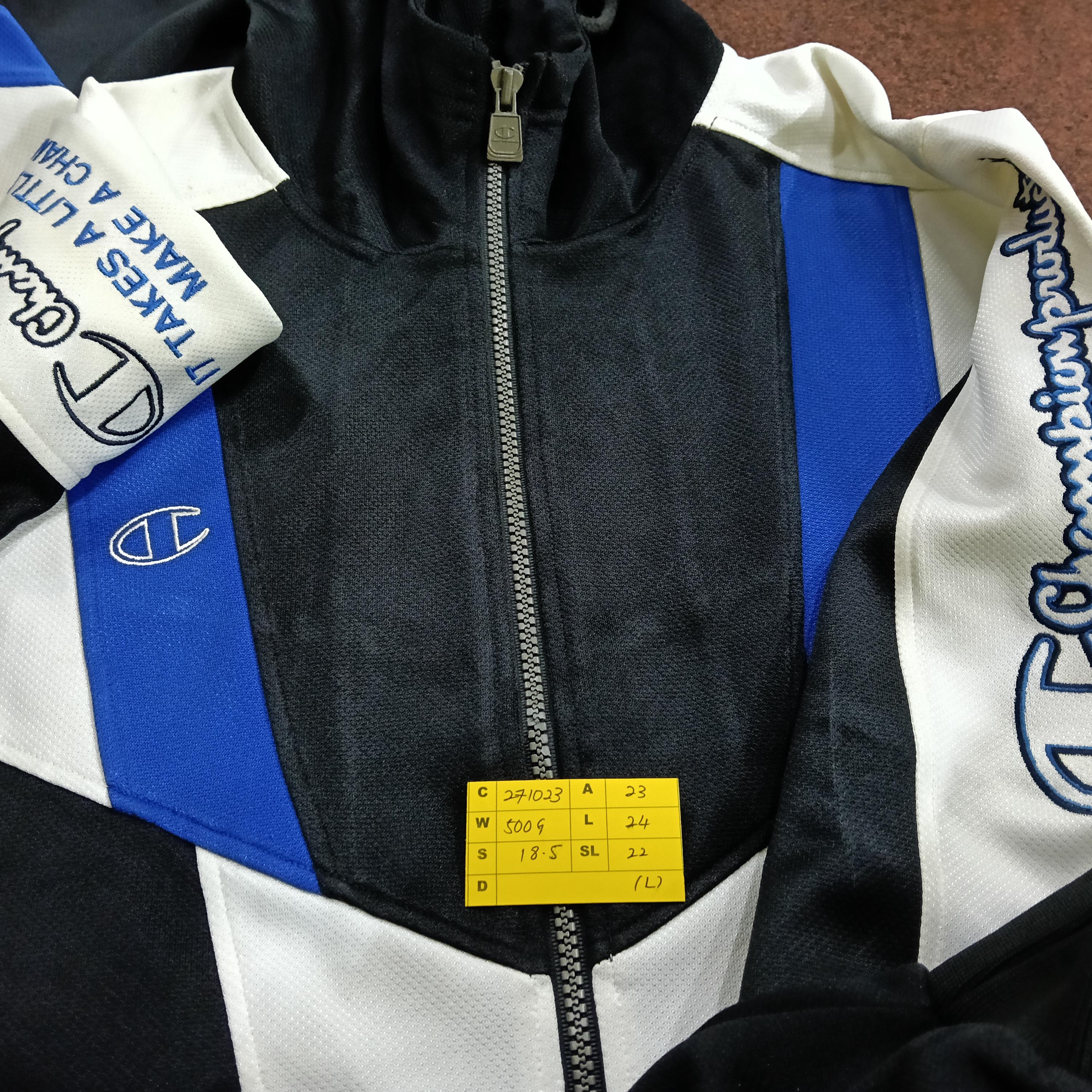 Vintage 90's Champion Track Top Hooded Multicolor Large Jacket