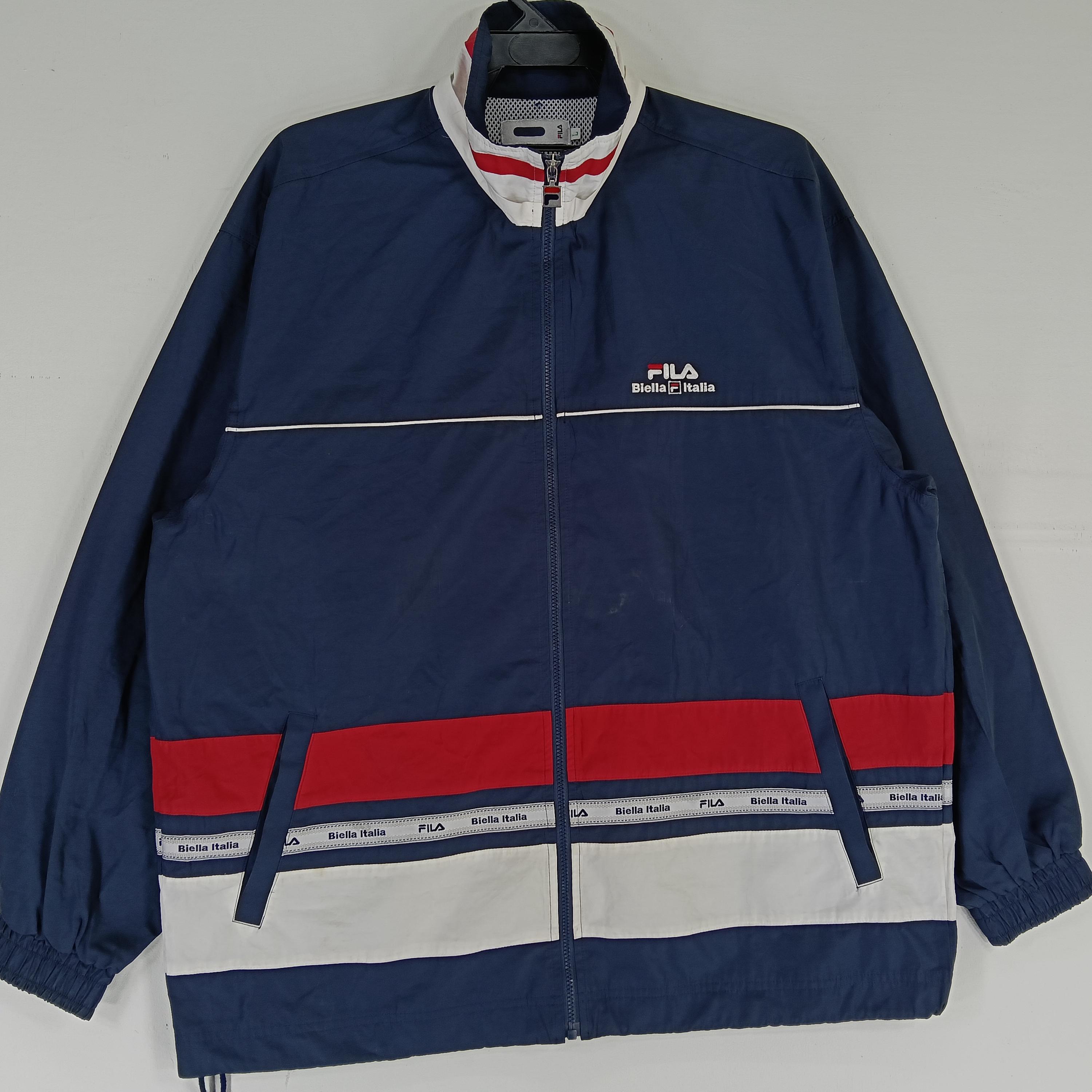 Vintage 90's Fila Biella Italia Navy Blue Multicolor Large