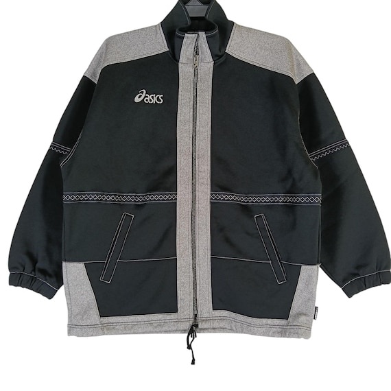 Vintage 90's Asics Japanese Black Track Top Large Jacket Asics