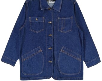 Vintage Gh Story Chore Denim Workers Jacket Medium Style Workers Indigo Denim Jacket  Workwear Casual Four Pocket Size M