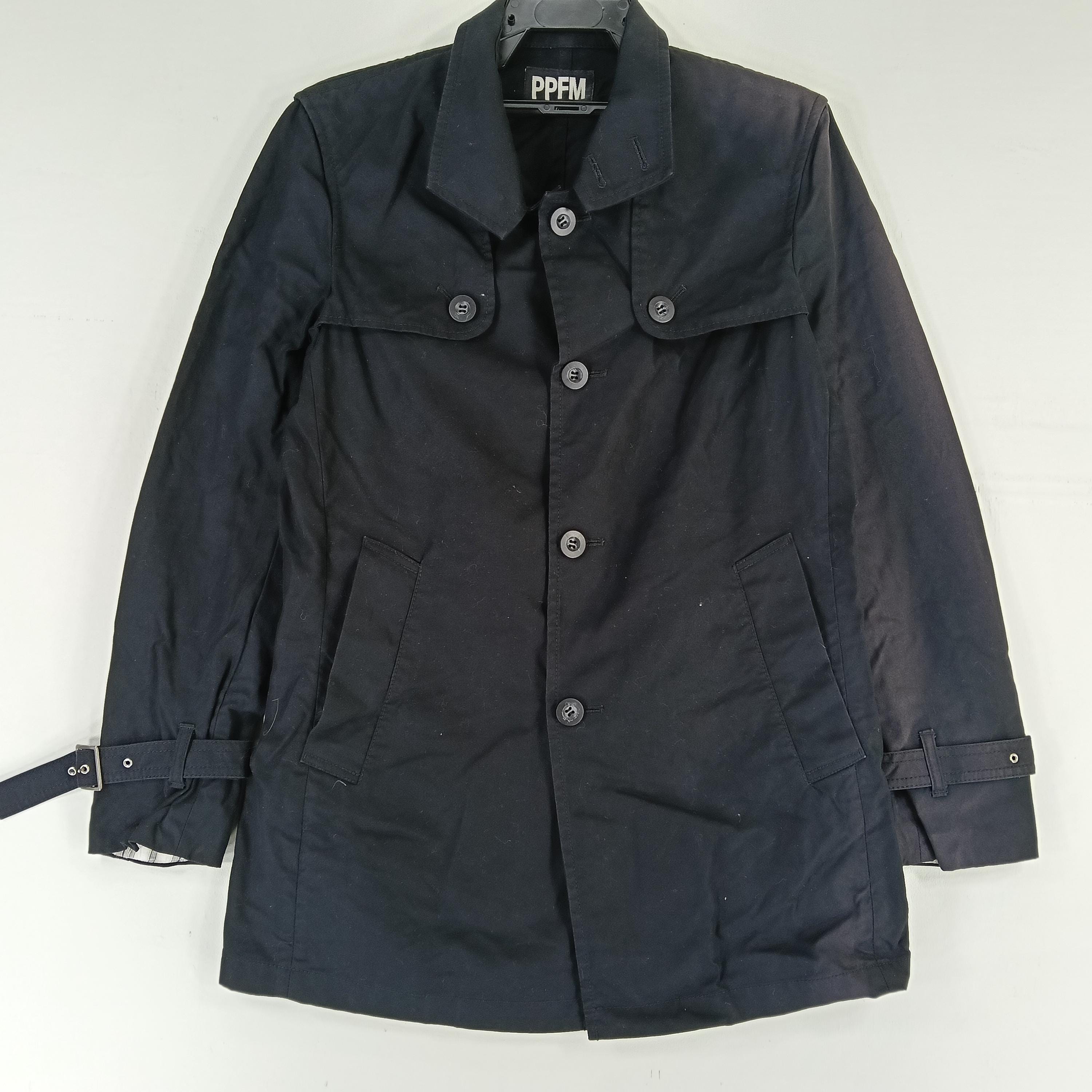 PPFM ブラック ミリタリージャケット Vintage Japanese Brand PPFM Black Large Women Jacket Coat PPFM