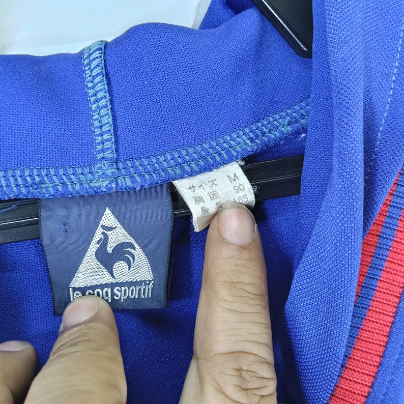 Vintage 90er Jahre Le Coq Sportif Track Top Jacke Medium Pullover Jersey Multicolor Jacke Le Coq Sportif Logo Größe M Bild 6