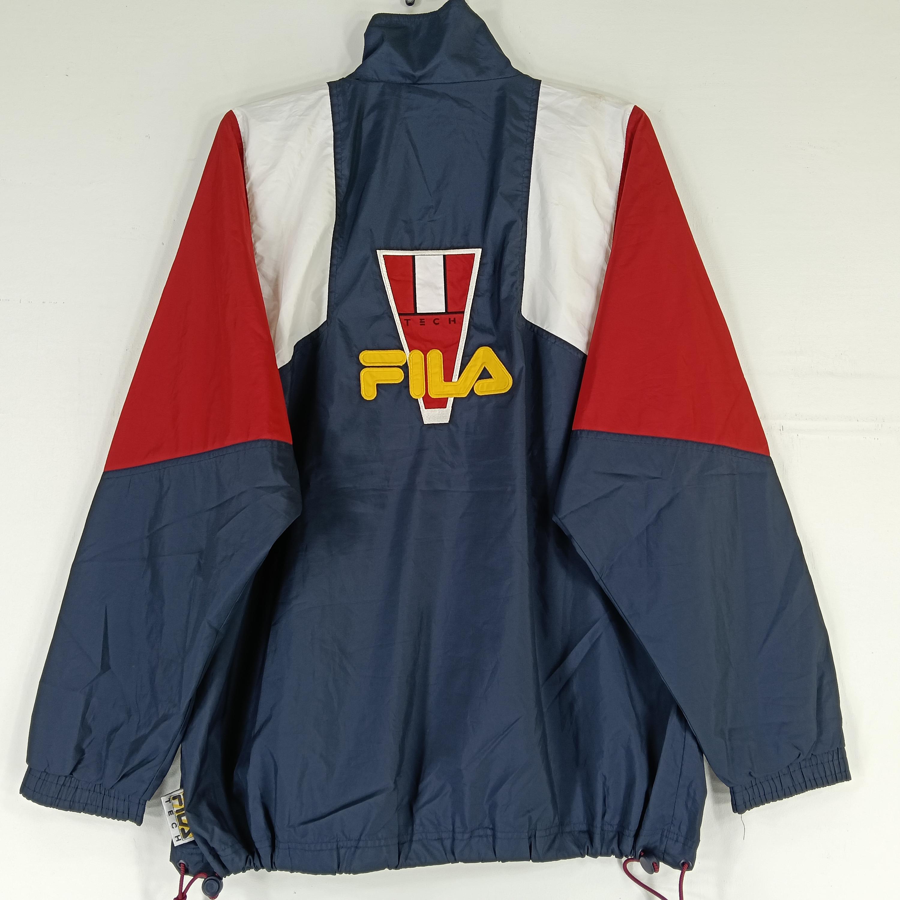Vintage 90's Fila Biella Italia Navy Blue Red Anorak Large