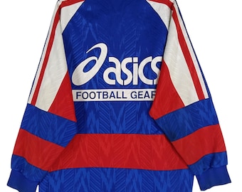 Vintage 90's Asics Football Gear Track Top Multicolor Xlarge
