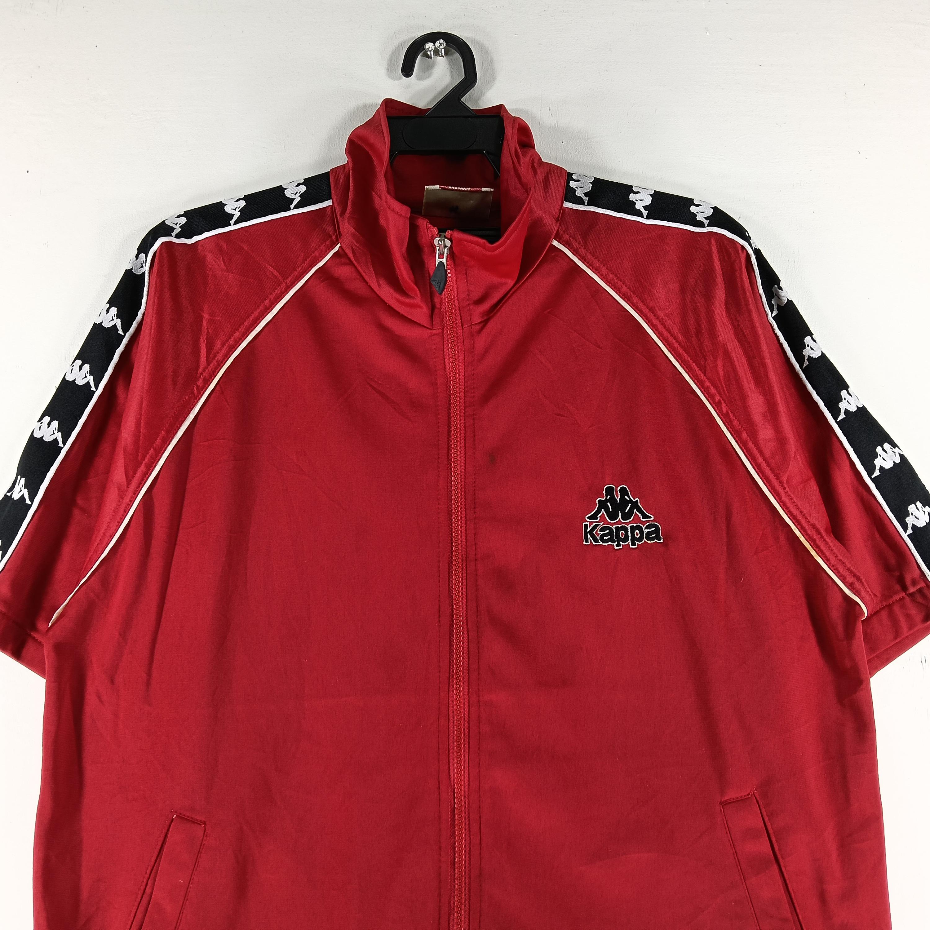 Vintage 90's Kappa Side Tape Red Track Top Short Sleeve Kappa