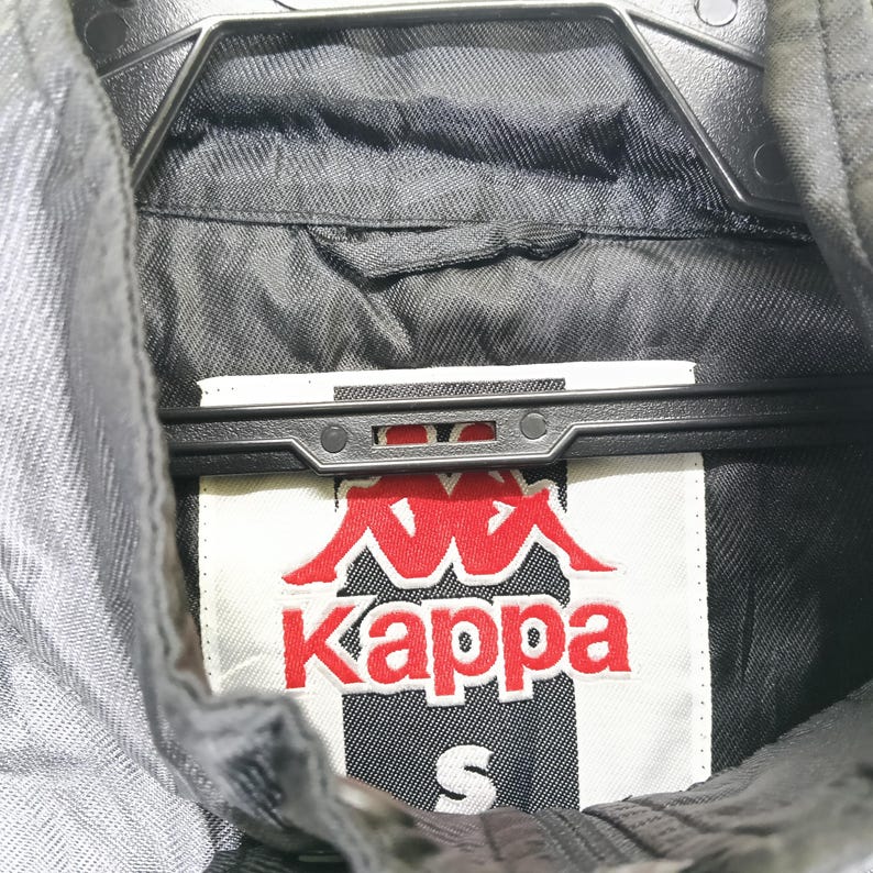 Kappa Label Vintage Kappa Sport Italia Black Jacket Windbreaker Small 1990's Kappa ...