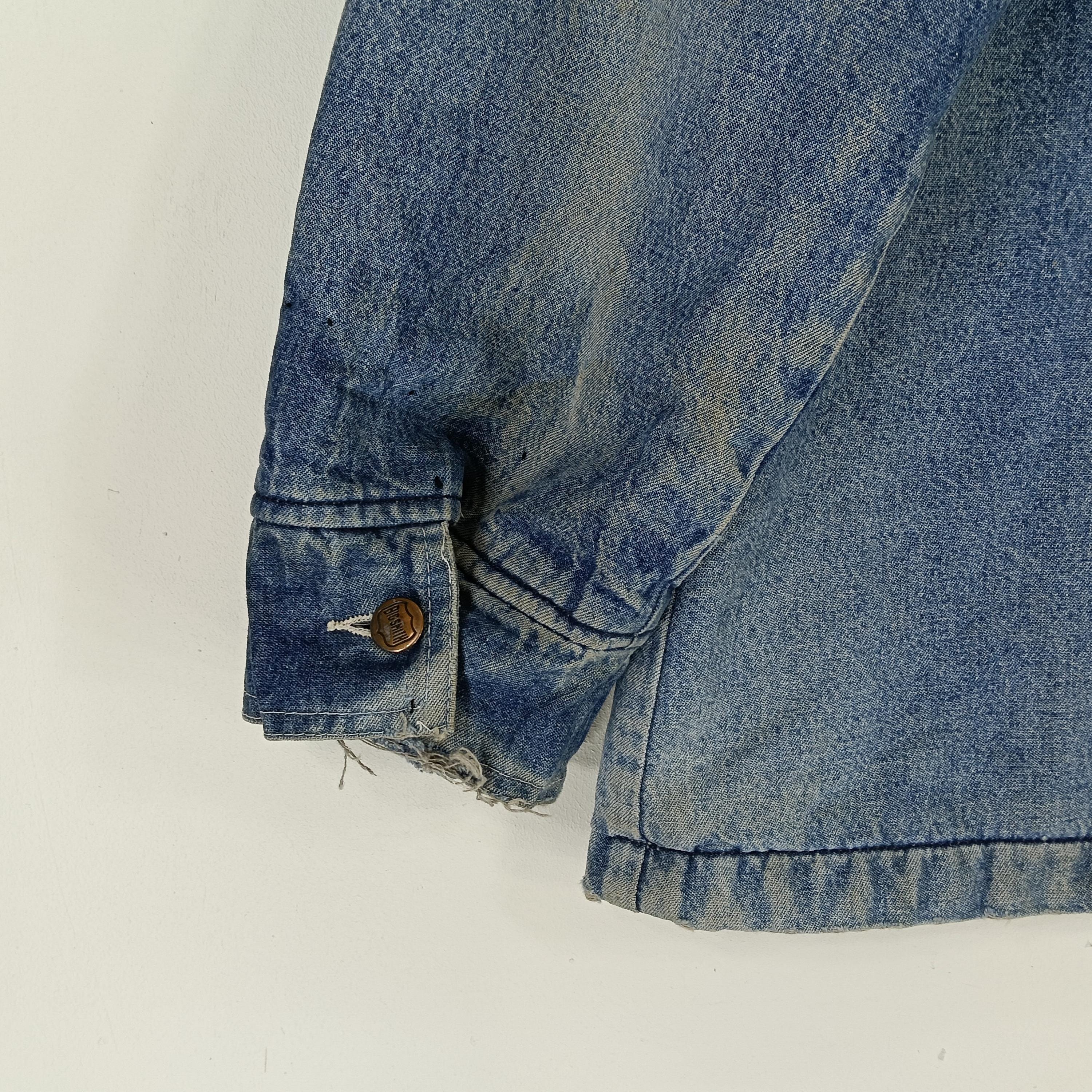Vintage Big Smith Blue Chore Denim Workers Jacket Large Workers
