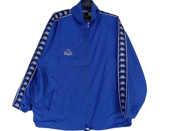 Vintage 90's Kappa Big Logo Blue Large Windbreaker Kappa Side Tape