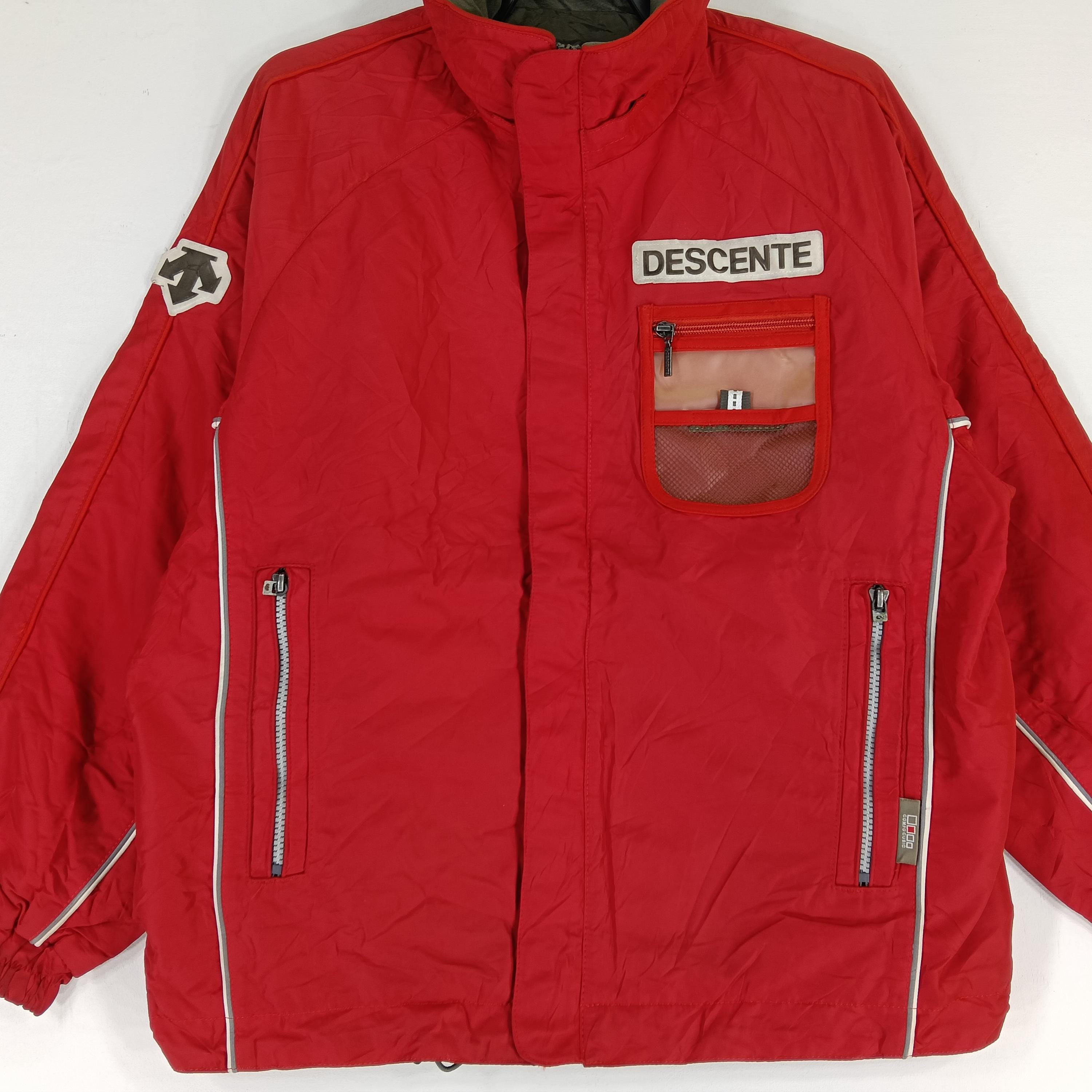Vintage 90's Descente Jaspo Red Medium Jacket Windbreaker Zipper