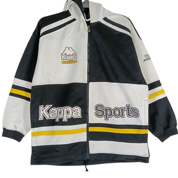 Vintage Kappa Sport Italia Black White Jacket Windbreaker Large