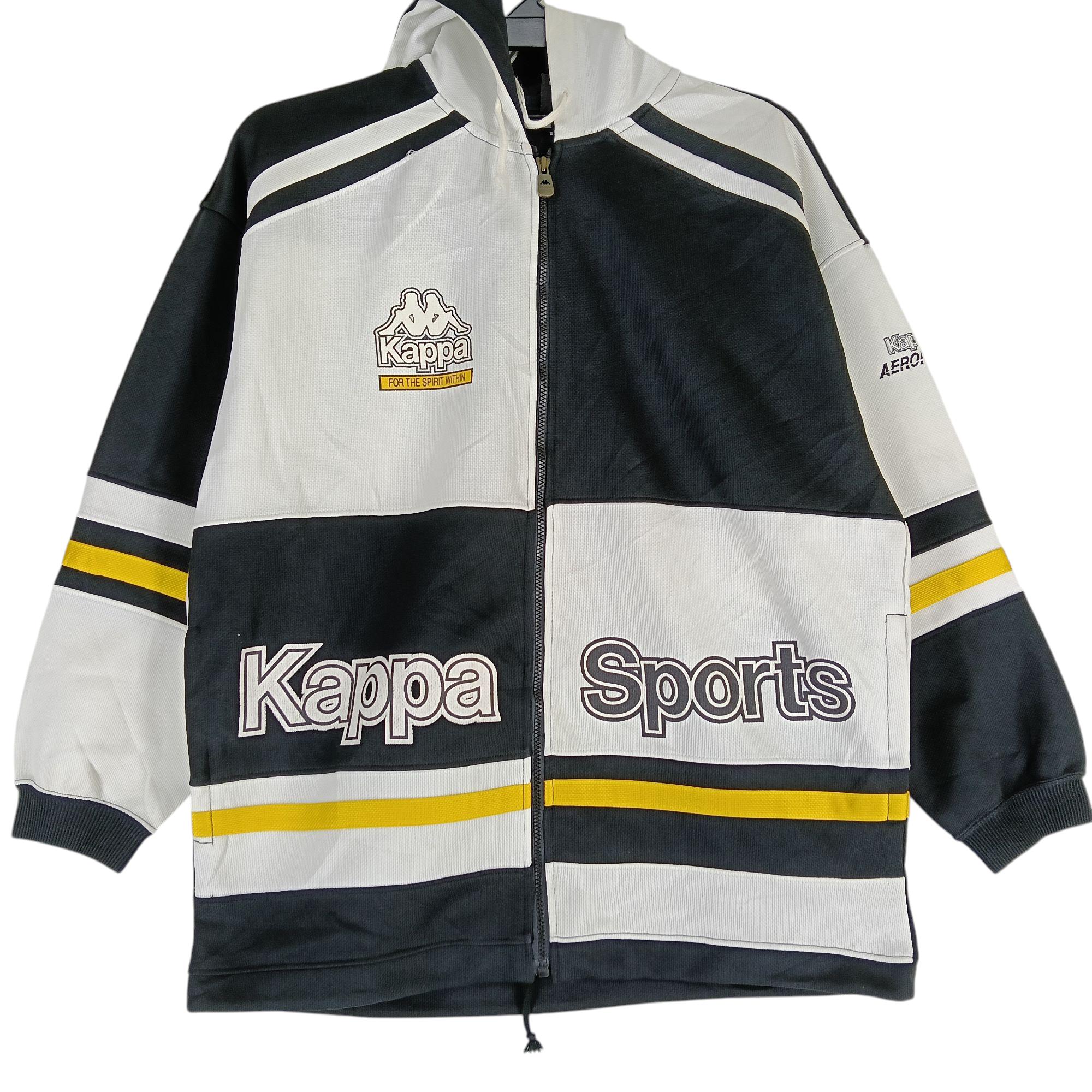 Vintage Kappa Sport Italia Black White Jacket Windbreaker Large