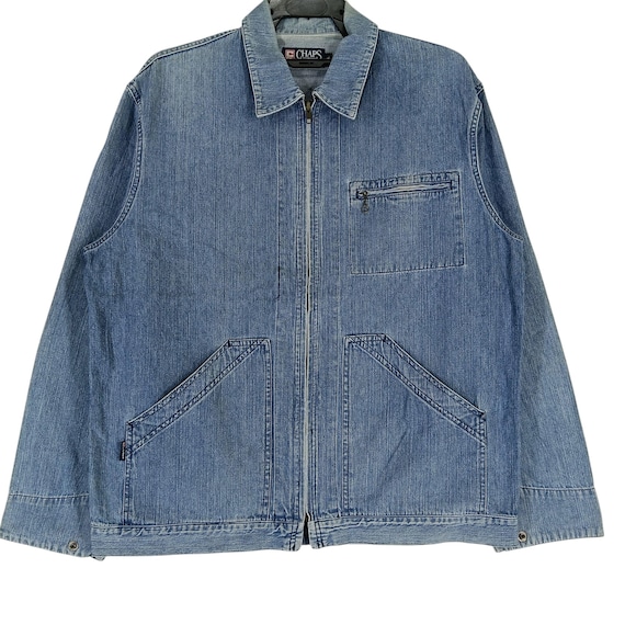 ジャケット・アウター 90s CHAPS Ralph lauren faded jacket Vintage 90s Chaps Ralph Lauren Denim Jeans Worker Jacket Large