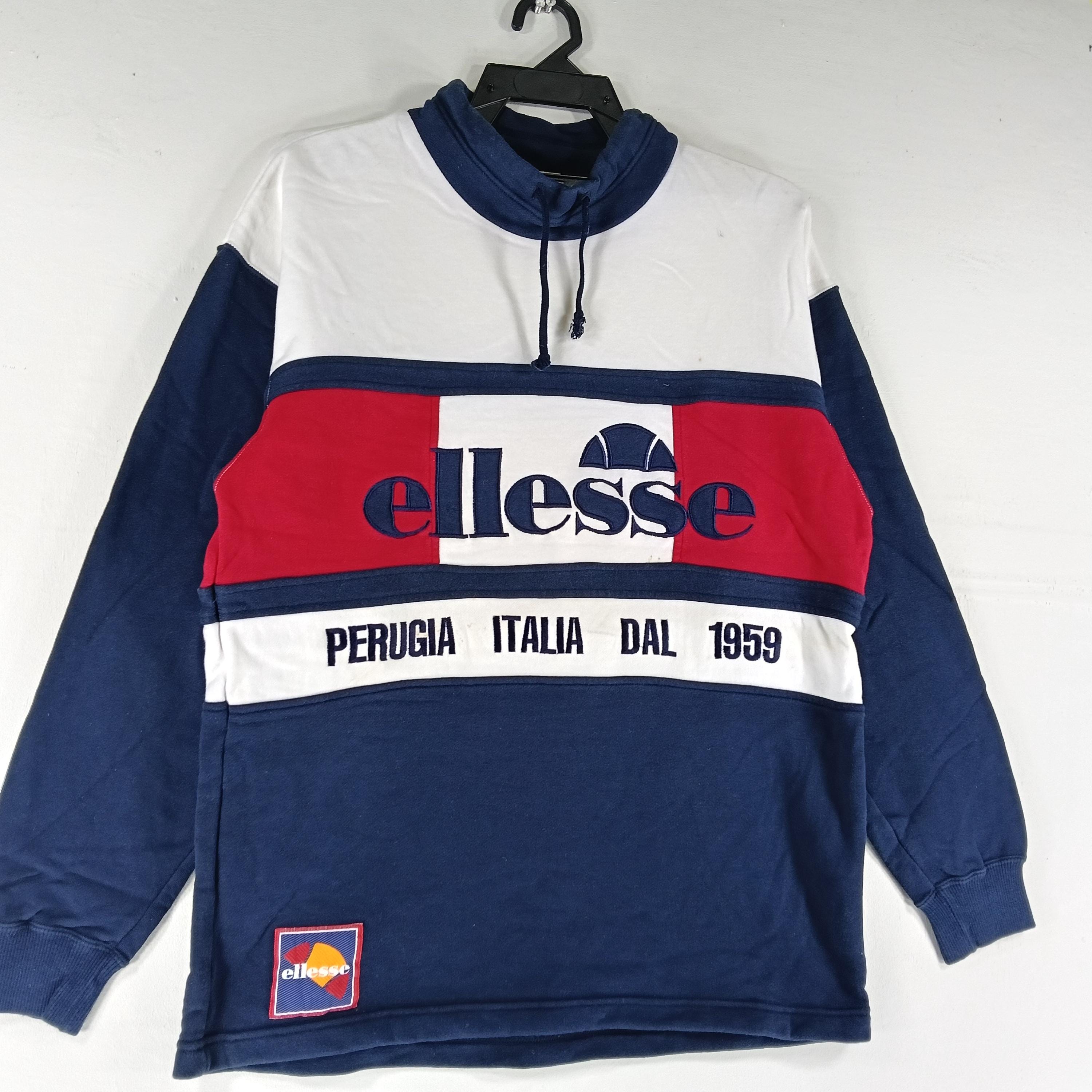 Vintage 90's Ellesse Perugia Italia Multicolor Medium Sweatshirt