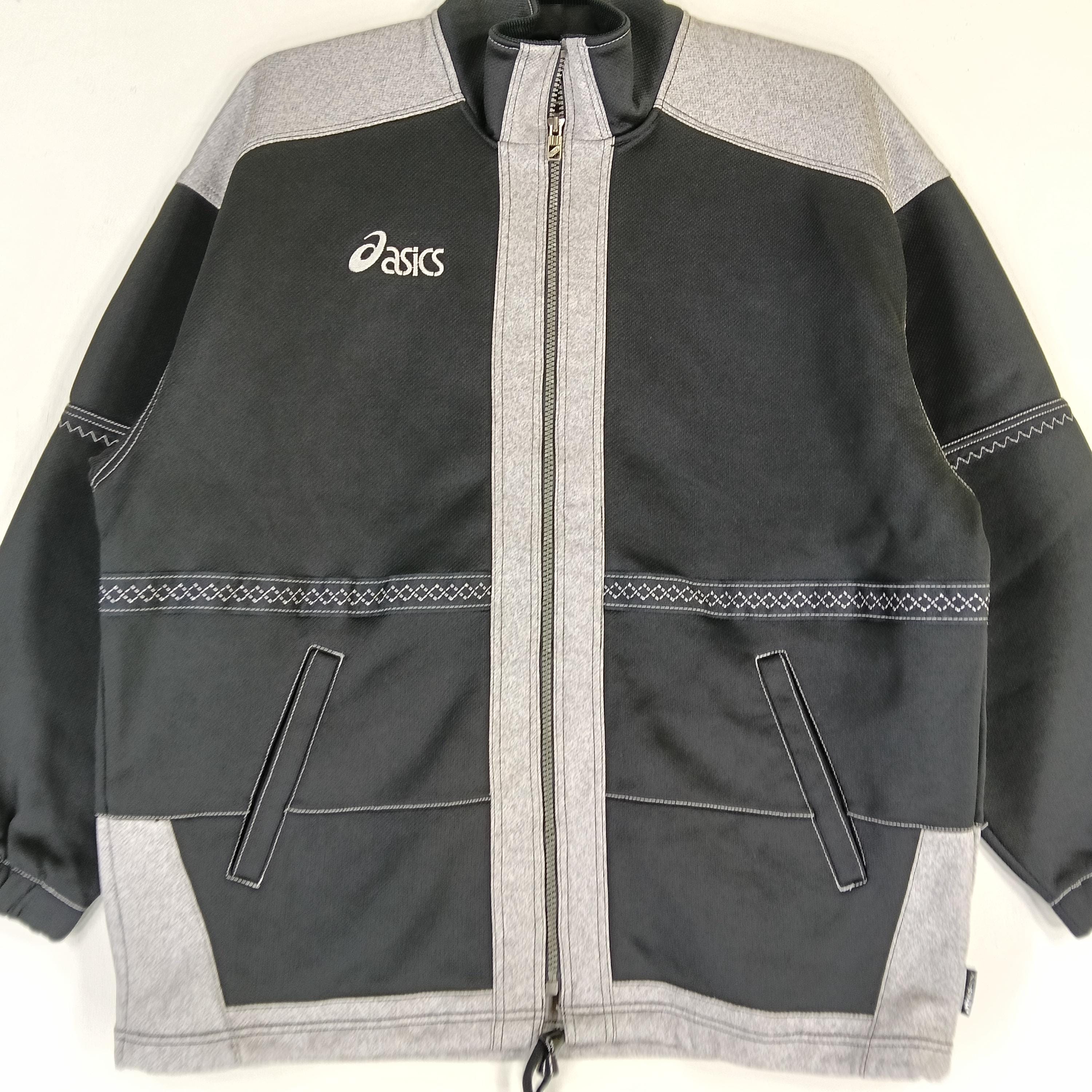Vintage 90's Asics Japanese Black Track Top Large Jacket Asics