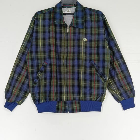 Vintage 90s Chemise Lacoste Checkered Green Medium Jacket Lacoste