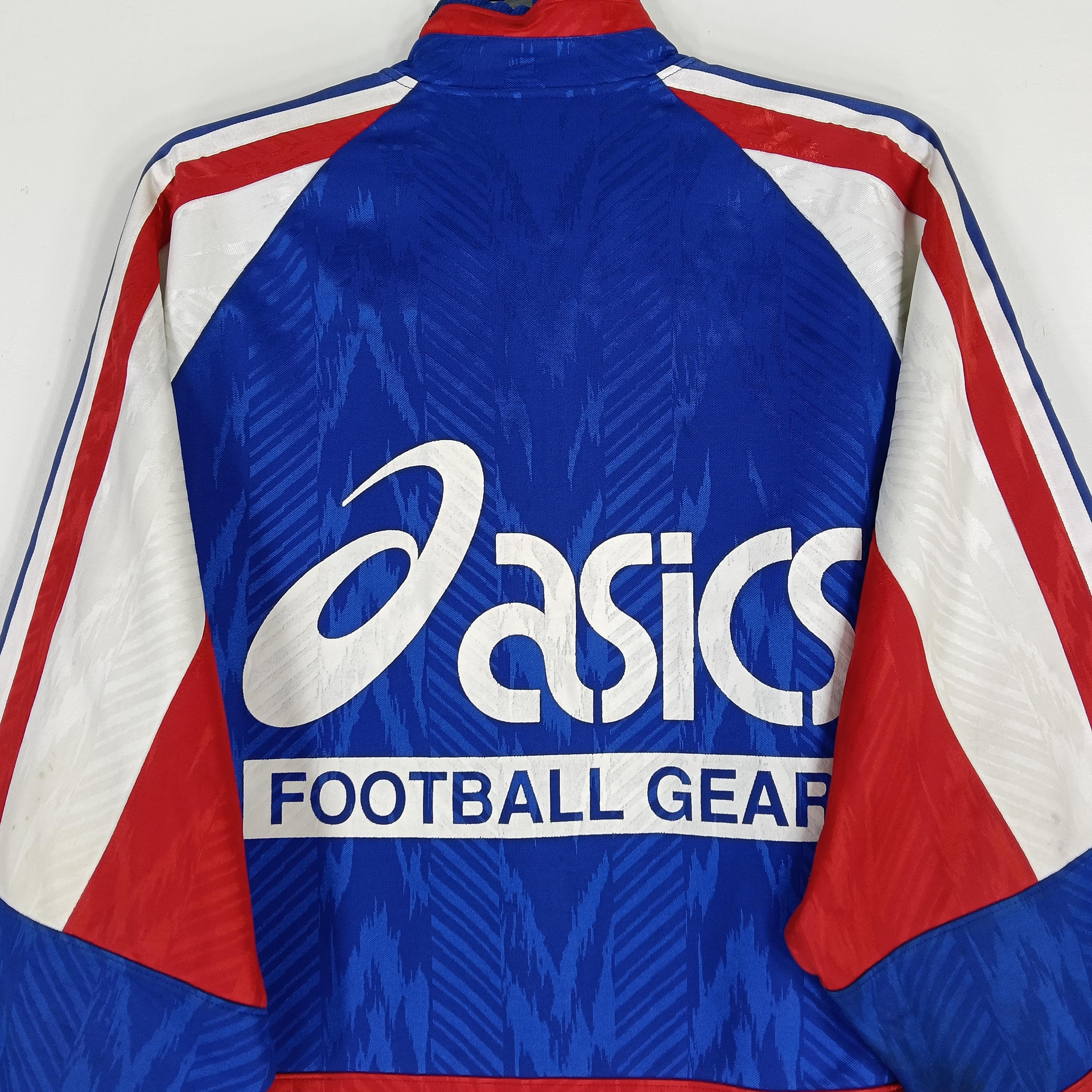 希少品 美品 90s asics FOOTBALL GEAR ロゴ刺繍 ジャージ Vintage 1990 Asics Football Gear Vintage Asics Football Training