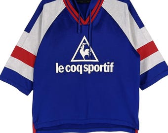 Vintage 90er Jahre Le Coq Sportif Track Top Jacke Medium Pullover Jersey Multicolor Jacke Le Coq Sportif Logo Größe M