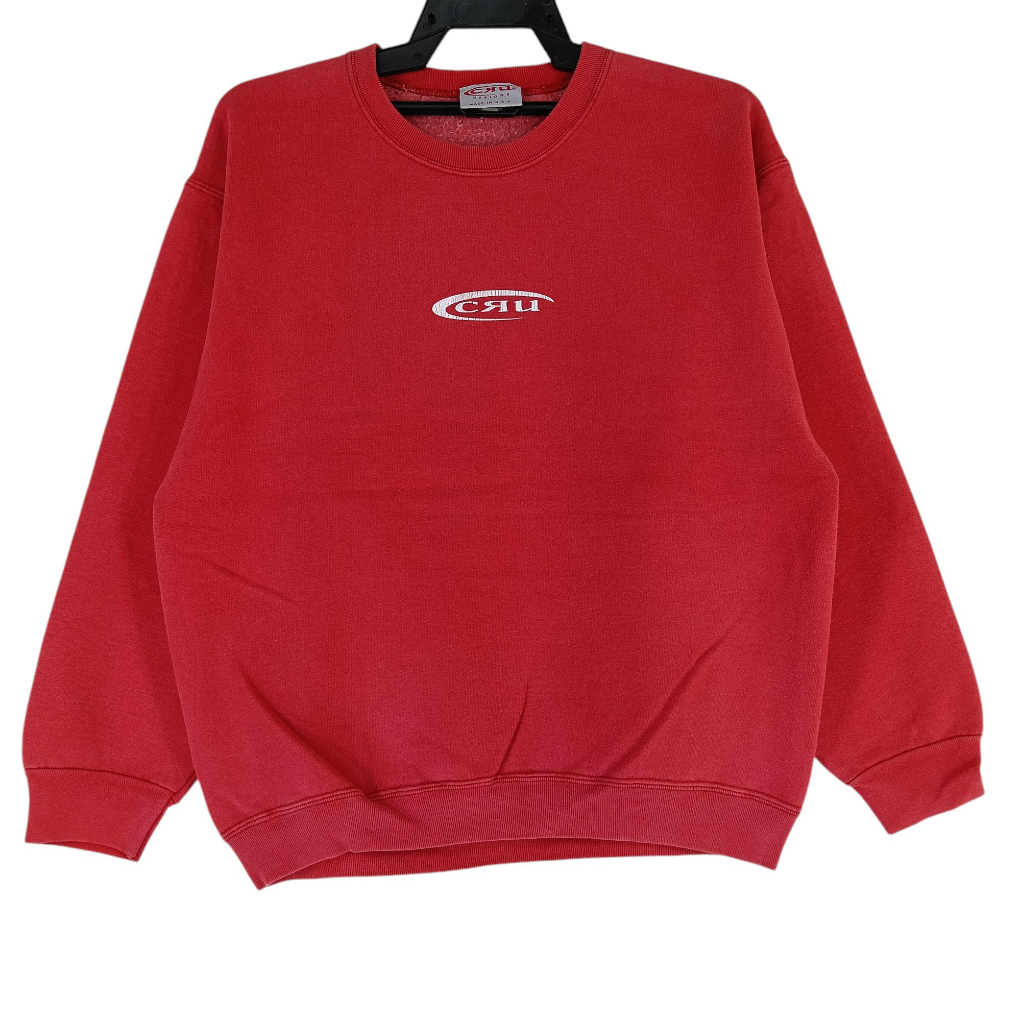 Vintage 90's Cru Design Surfing Red Medium Sweatshirt CRU Sweater/Pullover/Crewneck/Sweatshirt Size M