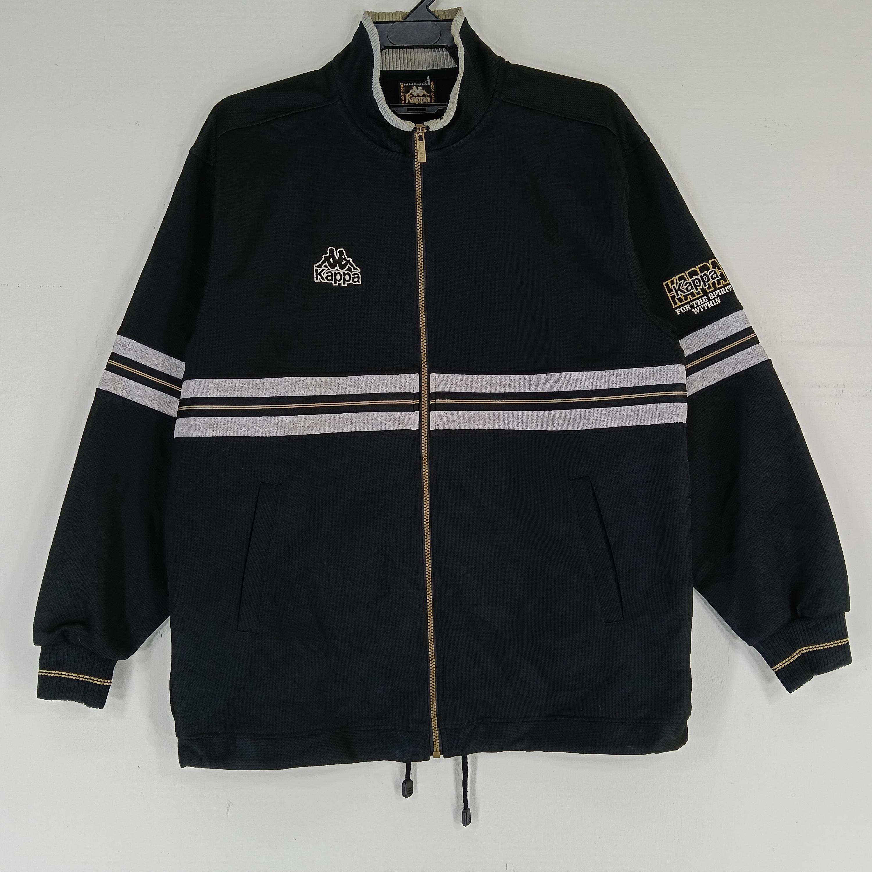 Vintage 90's Kappa Track Top Black Large Jacket Kappa Logo