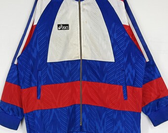 Vintage 90's Asics Football Gear Track Top Multicolor Xlarge