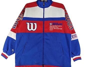 Wilson 半袖ジャケット ネイビー/レッド Vintage Wilson Windrunner Red Jacket Large 1990's Wilson
