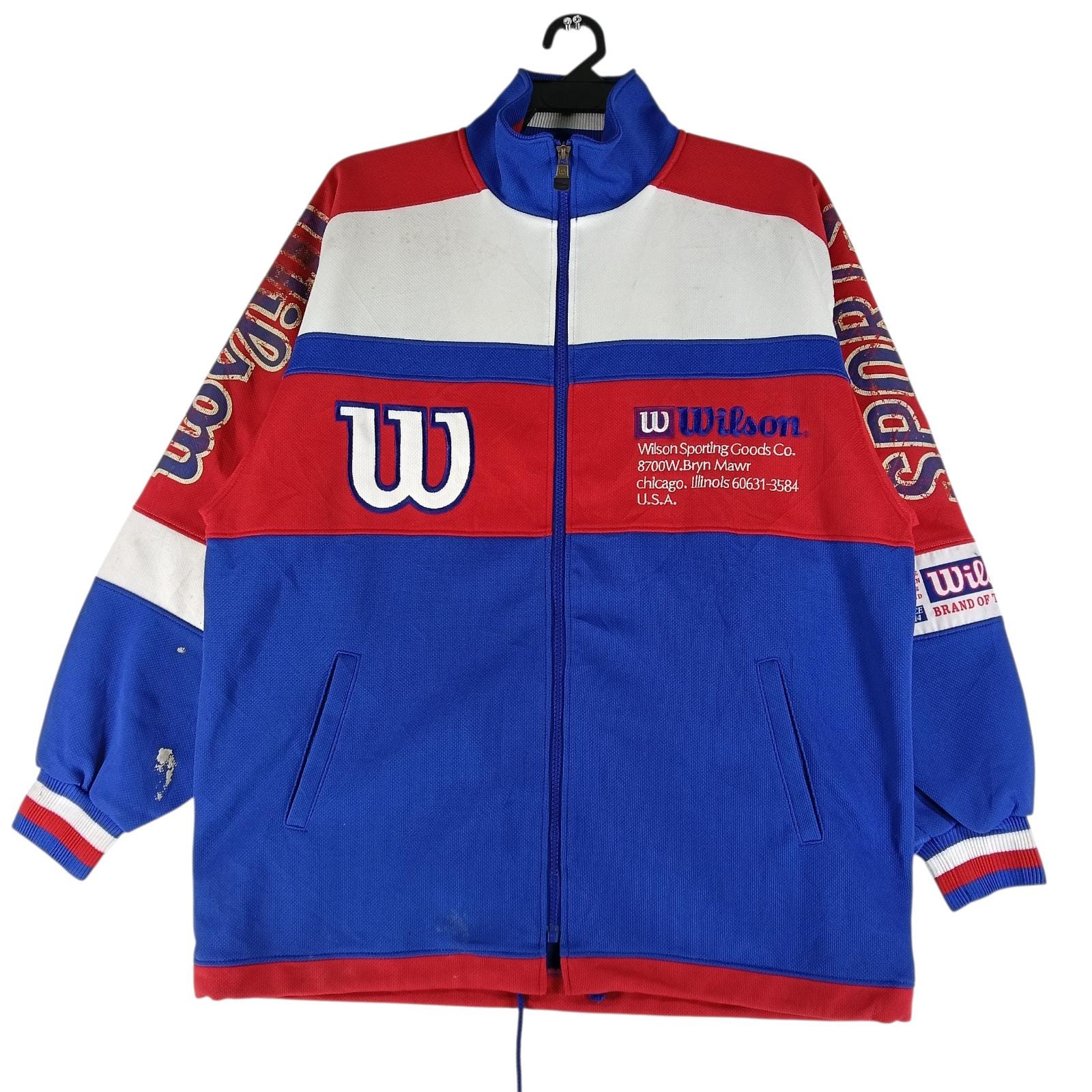 Wilson 半袖ジャケット ネイビー/レッド Vintage 90's Wilson Multicolor Track Top Large Jacket Wilson