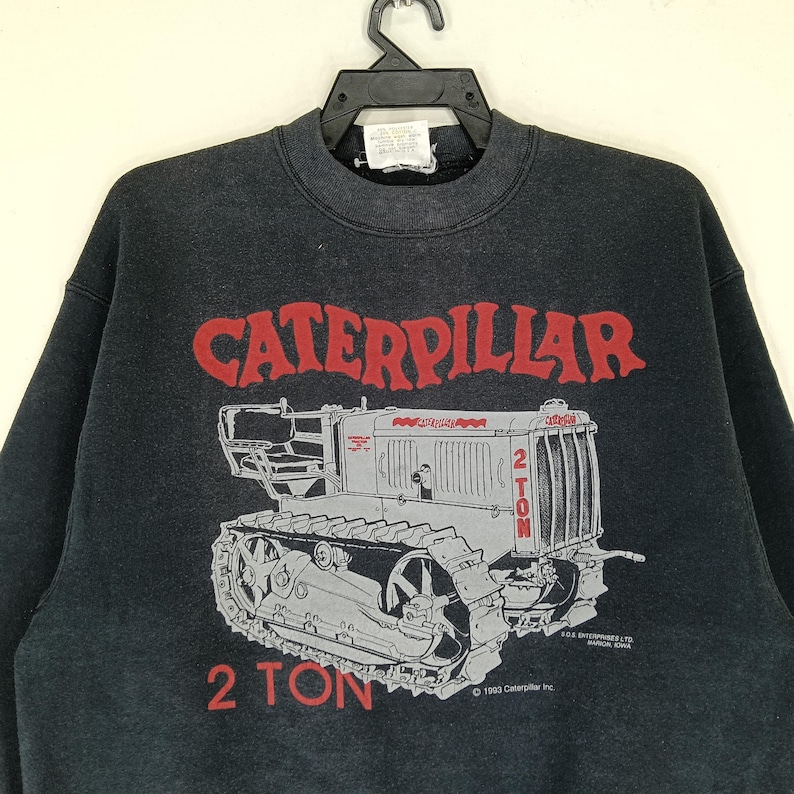 Vintage 90er Jahre Traktor Transport Schwarzes großes T Shirt Traktor Pullover Crewneck Sweatshirt Pullover Größe L Bild 8