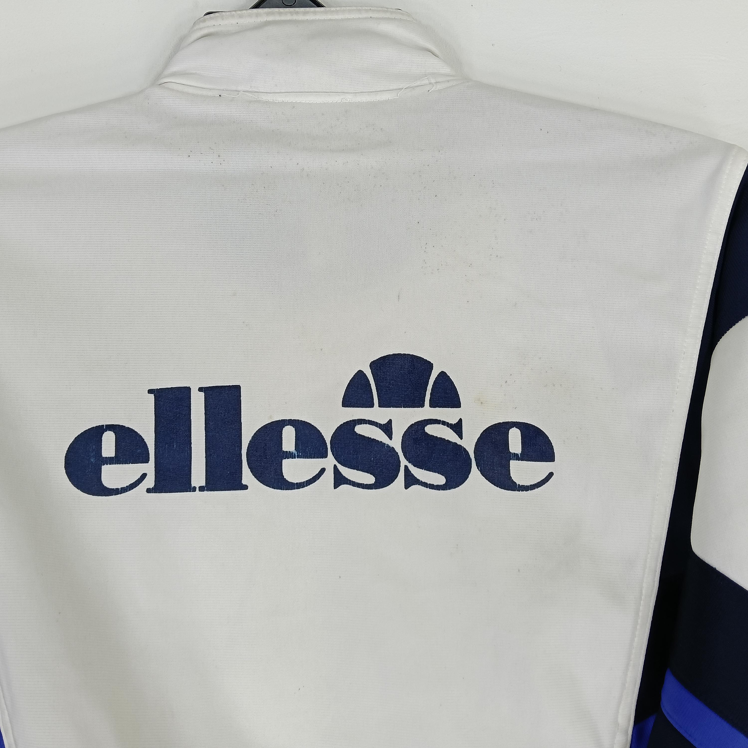 Vintage 90's Ellesse Track Top Navy Blue White Large Jacket