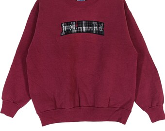 May include: A maroon sweatshirt with a black and white plaid graphic that says "Delaware" on the front.