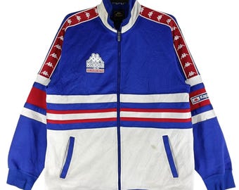 Survêtement Vintage Kappa - Veste Intégrale - Blanc/Bordeaux/Marine - Taille M