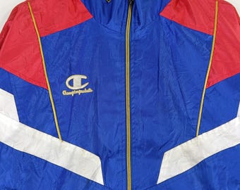 Vintage 90s Champion Light Jacket Blue Windbreaker Large Champion