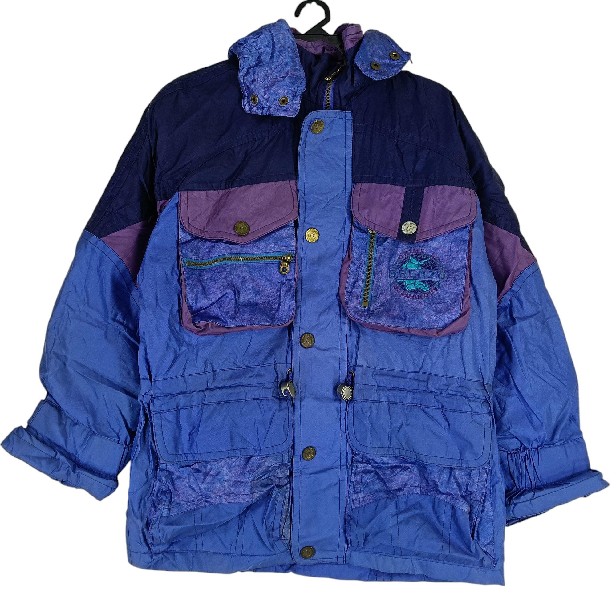 Vintage 90's Extreme Ski Purple Blue Medium Ski Jacket Button Down