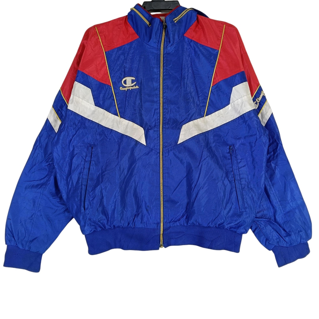 Vintage 90s Champion Light Jacket Blue Windbreaker Large Champion