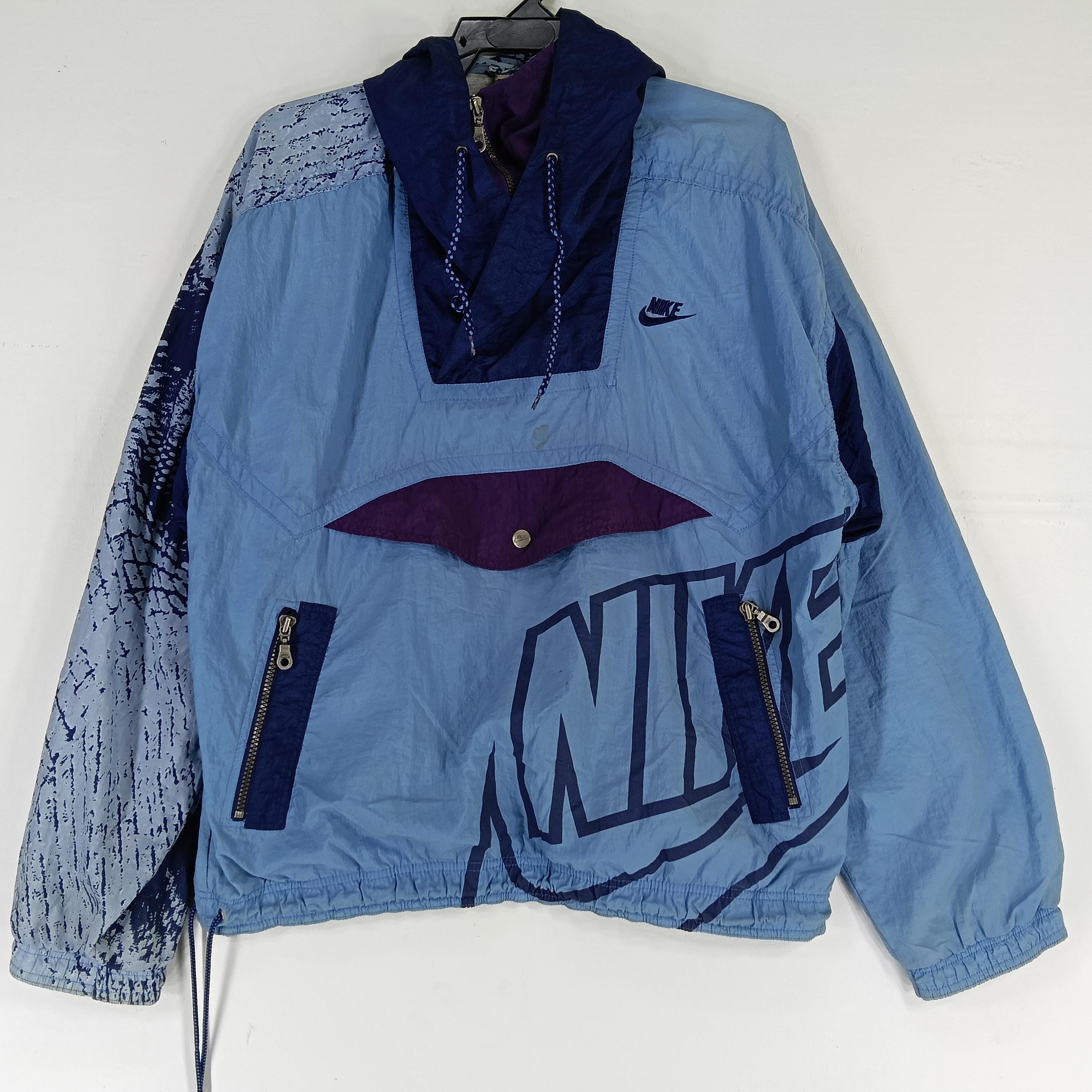 Vintage 90's Nike Swoosh Blue Medium Windbreaker Nike Anorak Vintage 90's Nike Swoosh Blue Medium Windbreaker Nike Anorak