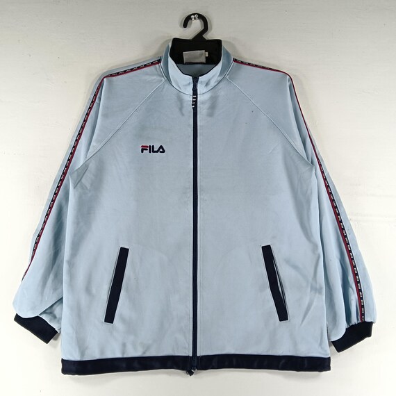 Vintage 90's Fila Biella Italia Blue Small Track Top Jacket Fila