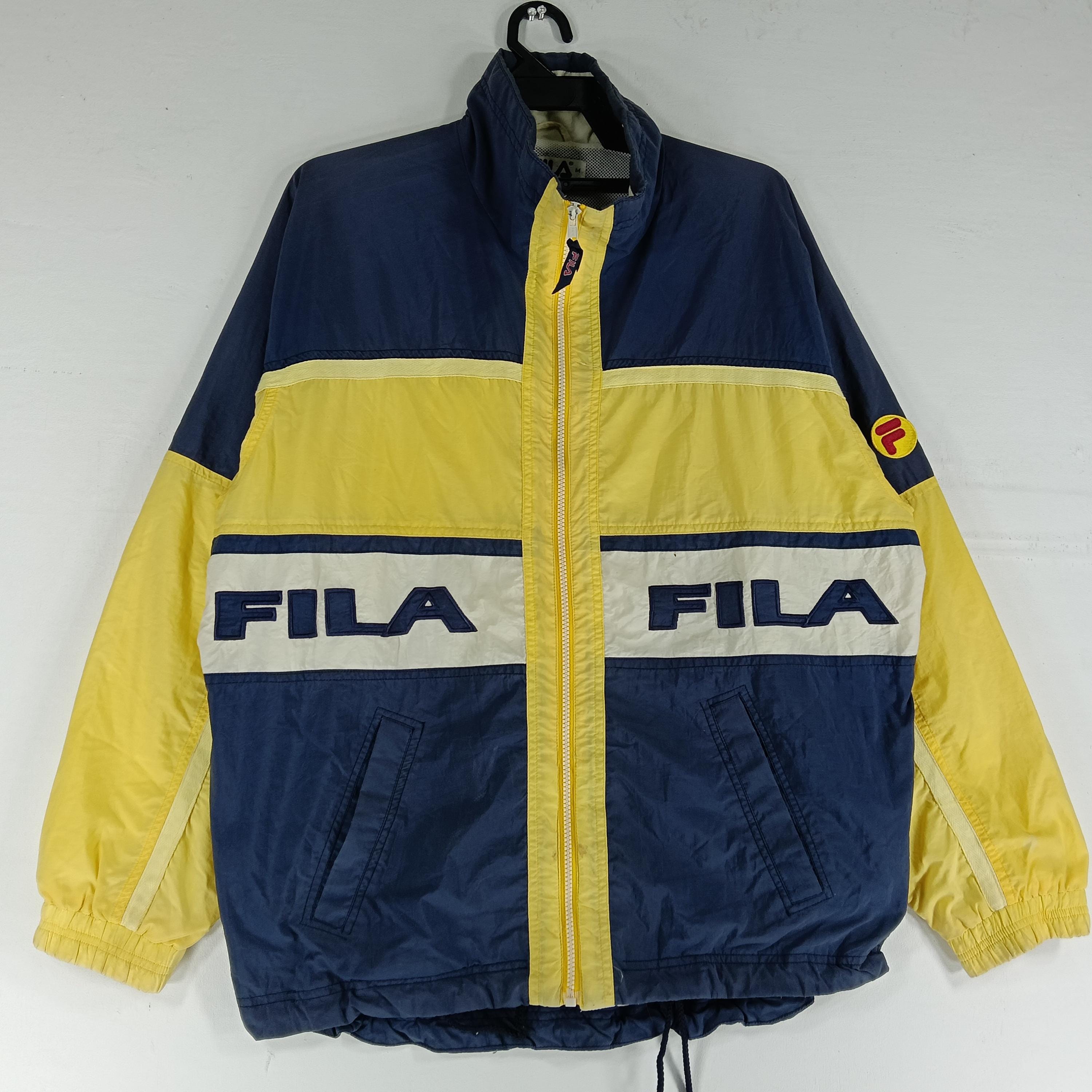 Vintage 90's Fila Biella Italia Yellow Blue Multicolor Medium