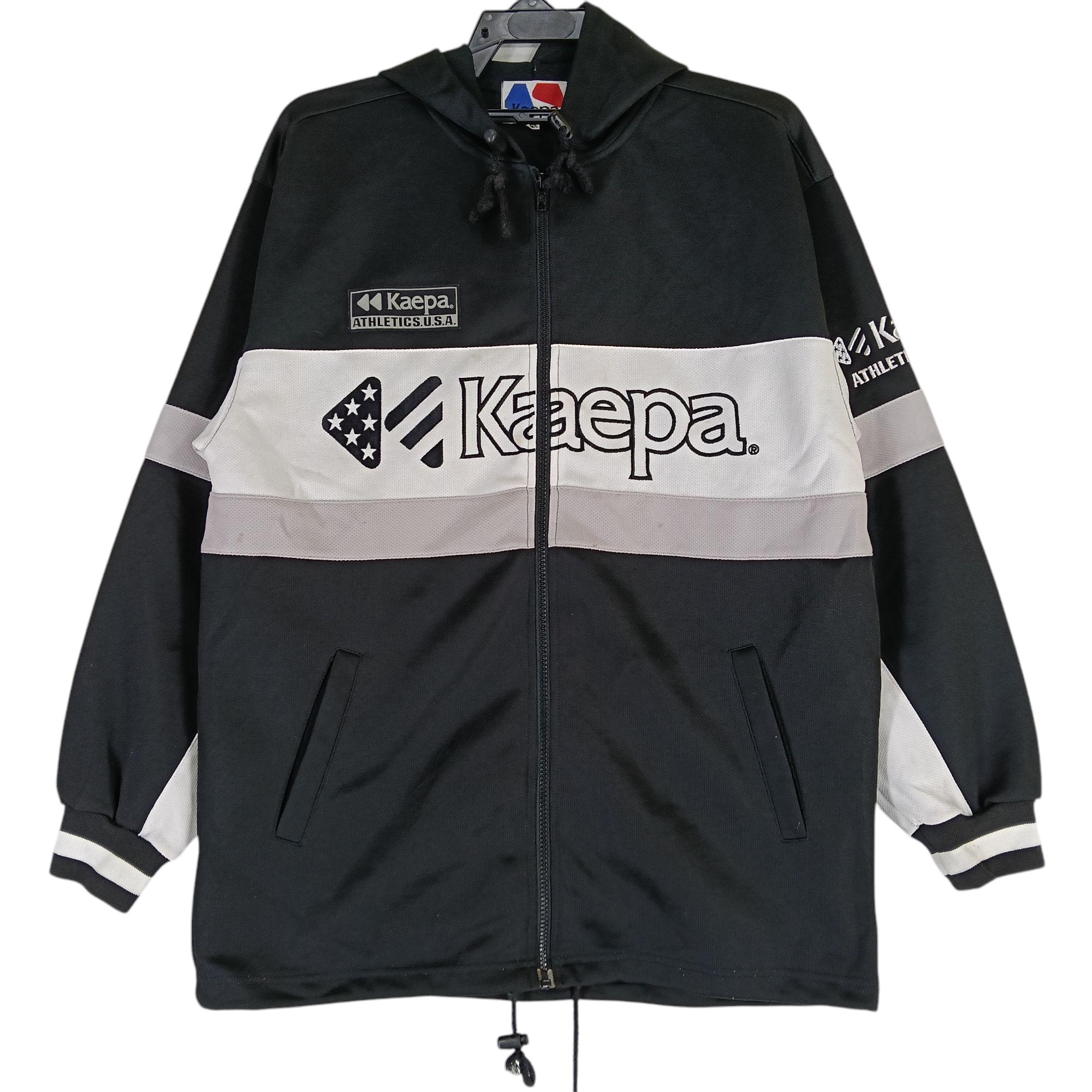 Vintage 90's Kaepa Athetics Usa Black Track Top Hooded Large